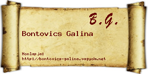 Bontovics Galina névjegykártya